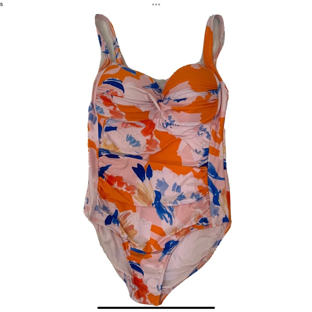 Floral Orange One Piece Swimsuit